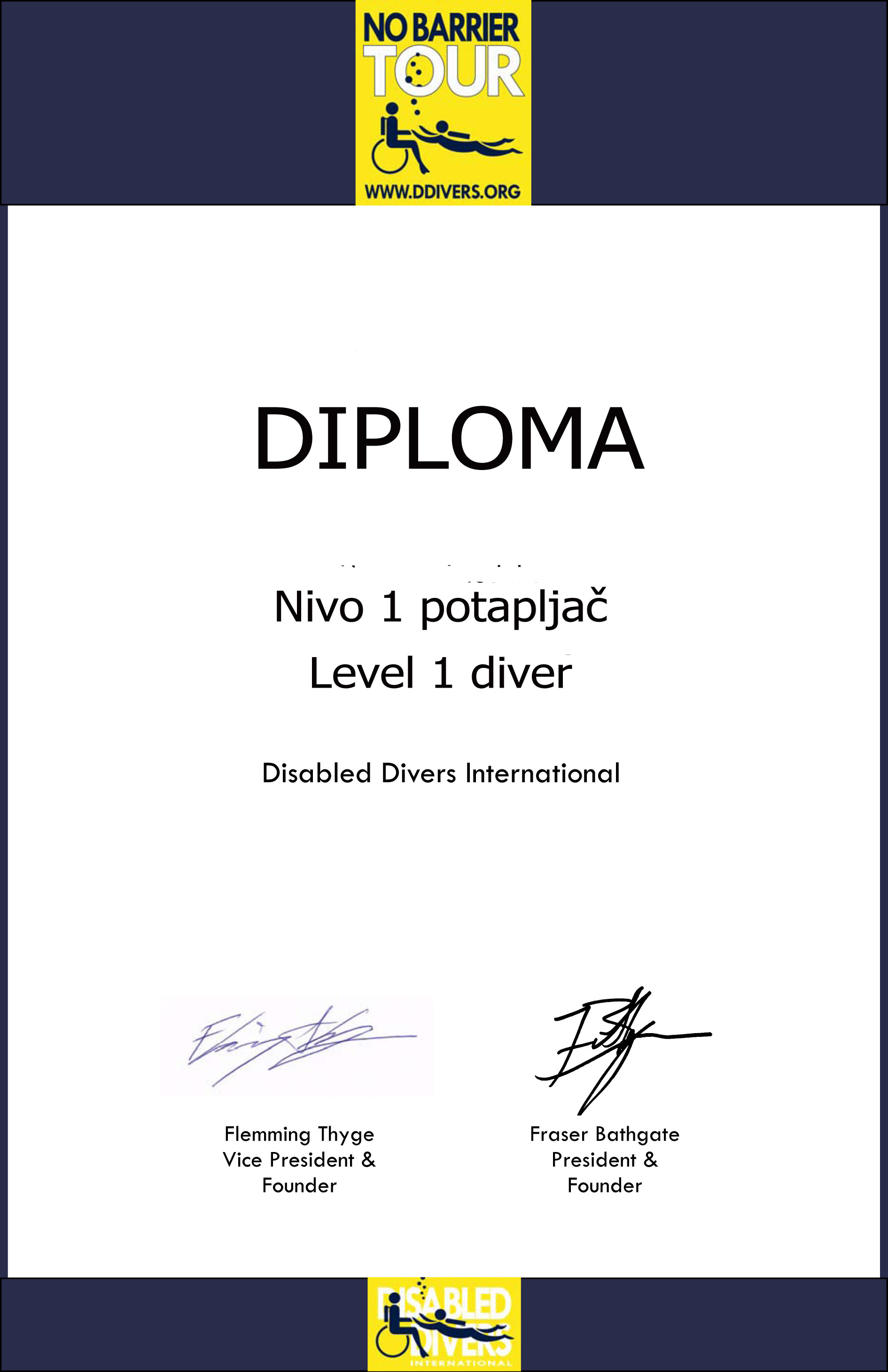 level 1 diver